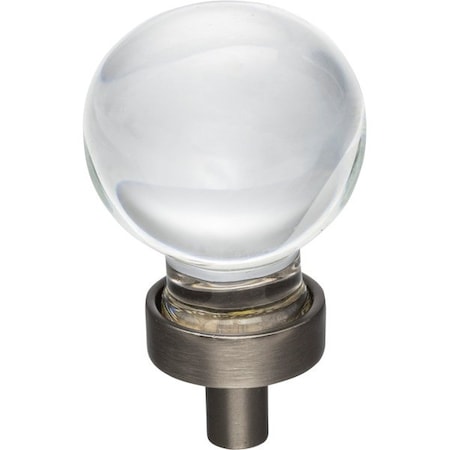 Jeffrey Alexander 1-1/16" Diameter Brushed Pewter Sphere Glass Harlow Cabinet Knob G130BNBDL